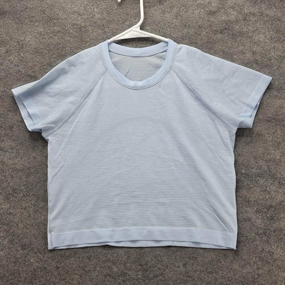 Lululemon Swiftly Tech Shirt Womens 8 Blue Seamless Short Sleeve Raglan Tee